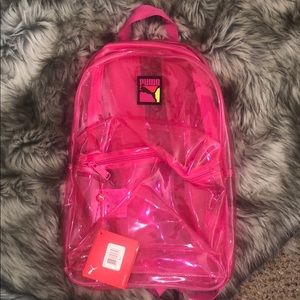 Clear Pink Puma Backpack